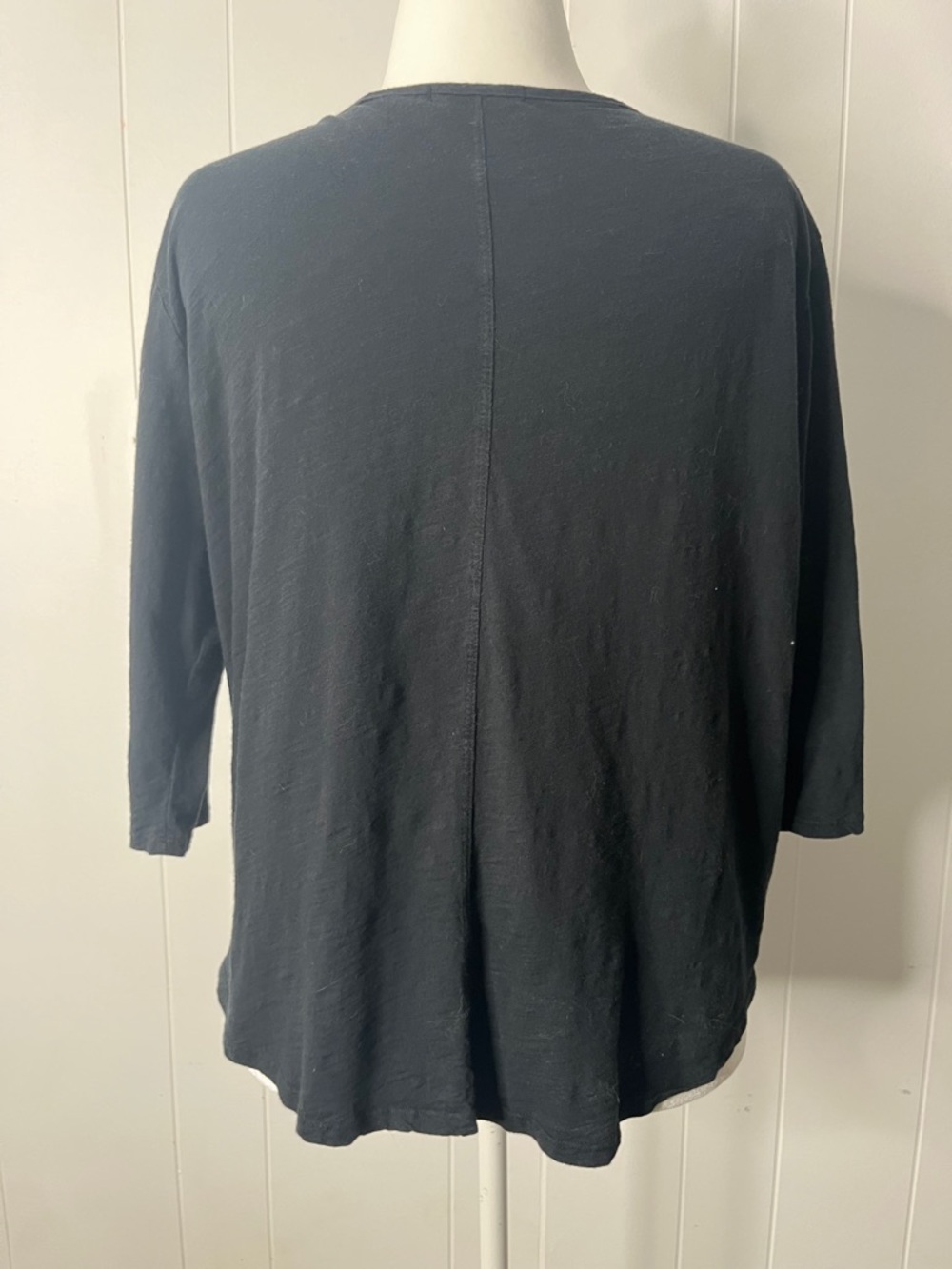 Fresh Produce Black Scoop Neck Women's Top 100% cotton Jersey Knit O/S - Picture 4 of 9